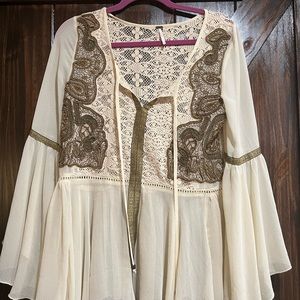 Free people sheer long sleeve blouse
